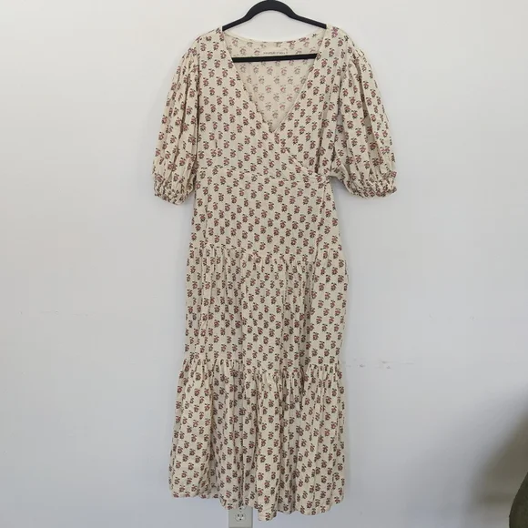 Daughters of India Zuri Maxi Wrap Peony Dress XL - Picture 2 of 10